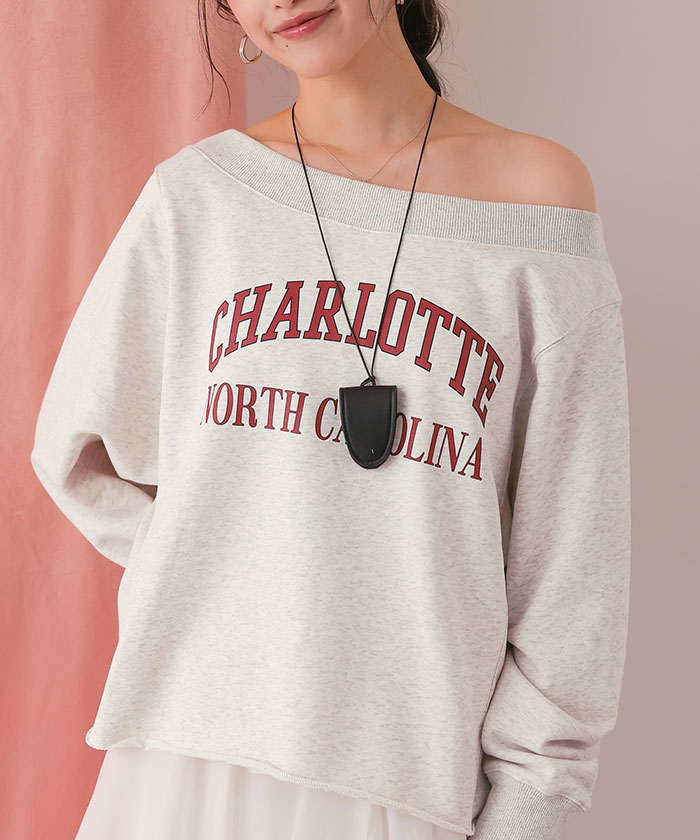 オフショルダースウェットプルオーバー | titivate