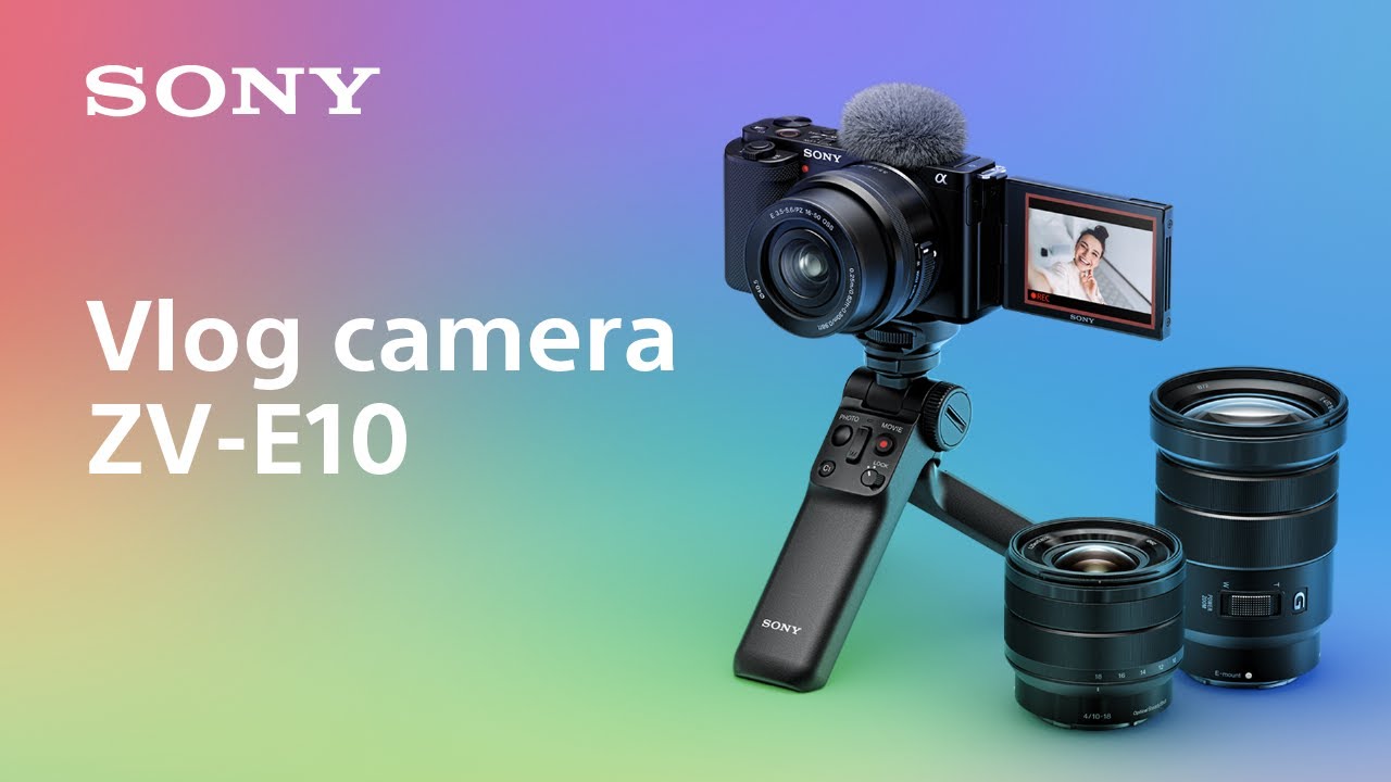 Sony vlog camera ZV-E10 + 16-50mm + Bluetooth Vlogging Grip GP-VPT2BT
