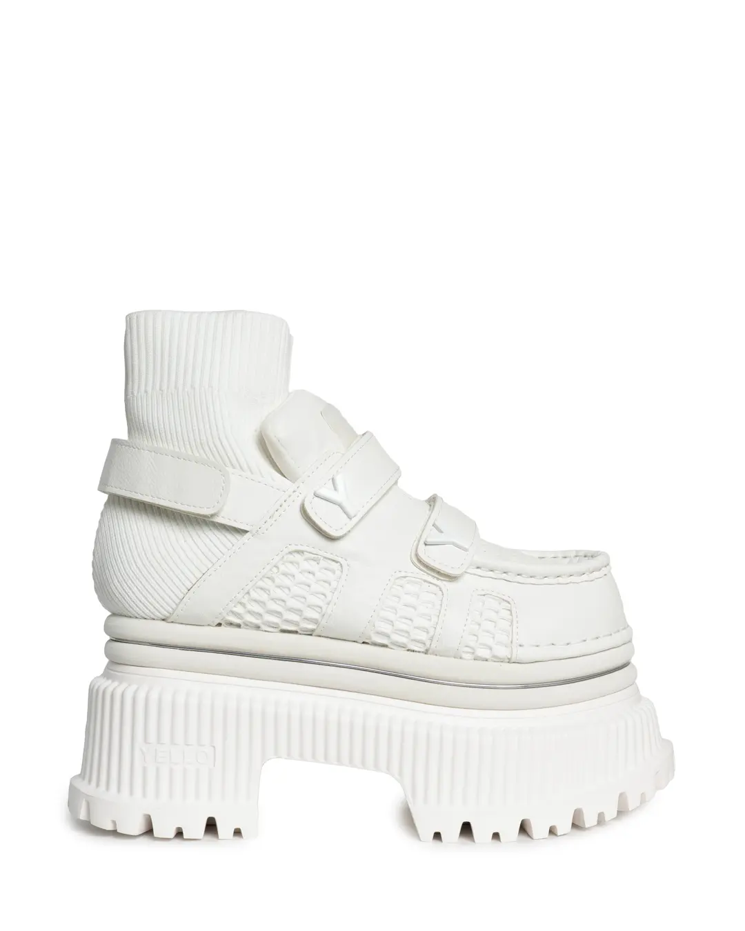 YELLO / WEISS PLATFORM SHORT BOOTS