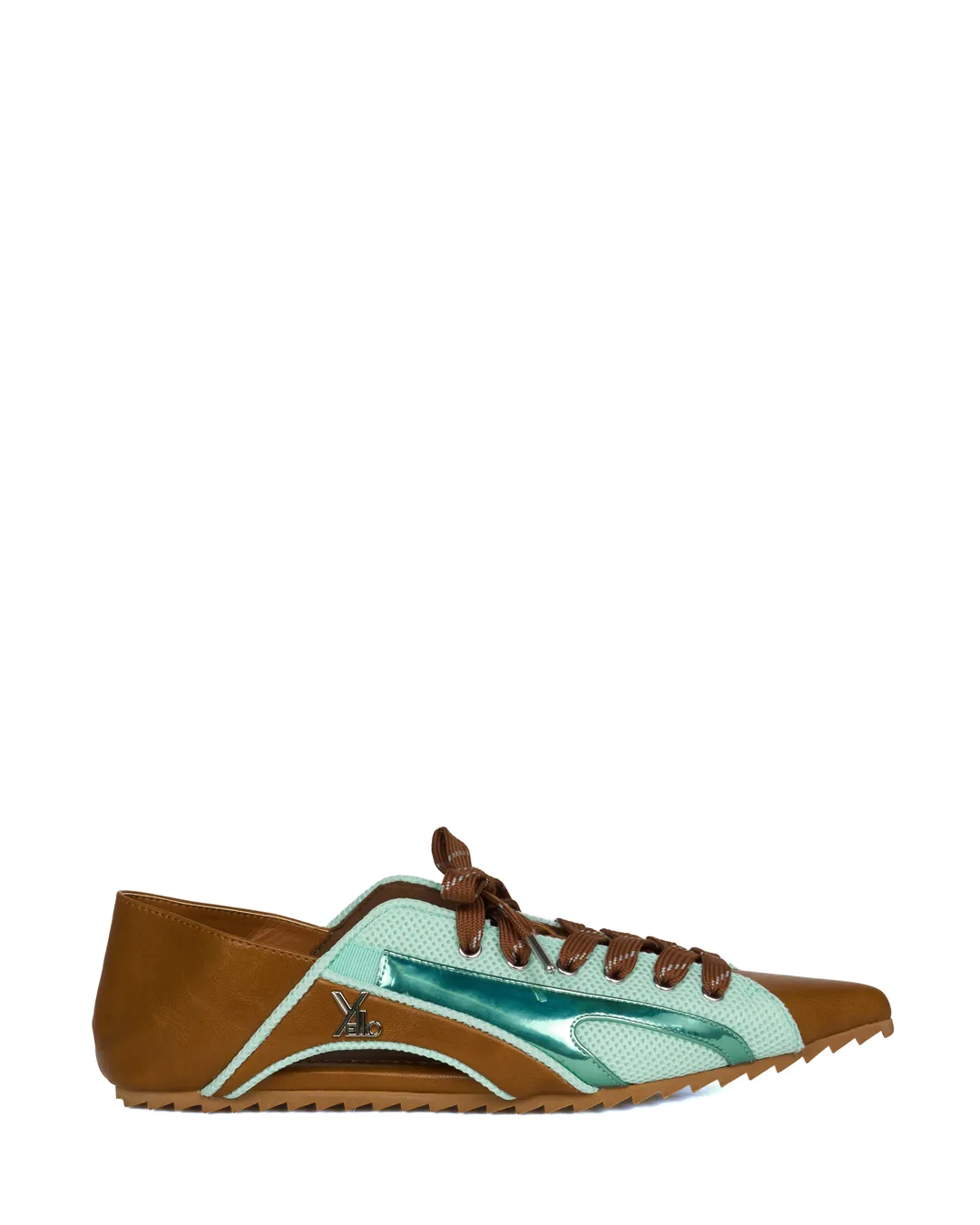 YELLO / CARAMEL MINT FLAT SNEAKER MULES