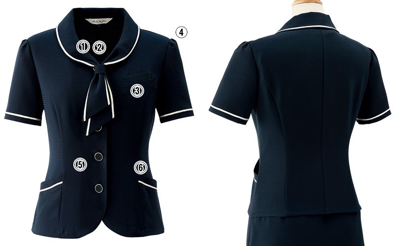 en joie(アンジョア) 26605 [春夏用]タイ付きカラーのオーバーブラウス