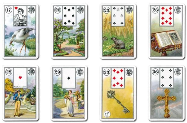 水彩画のような優しい色使いのルノルマンカード】プチ・ルノルマン No