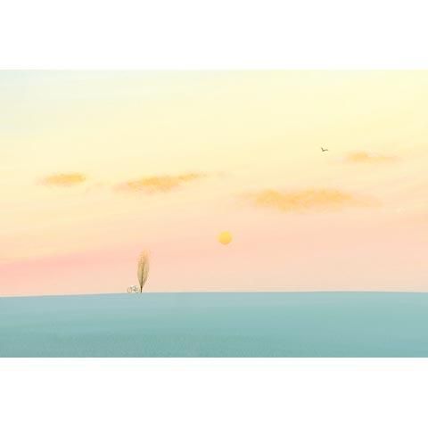 アートグラフ【夕陽の中の自転車】特大サイズ - 葉祥明美術館公式