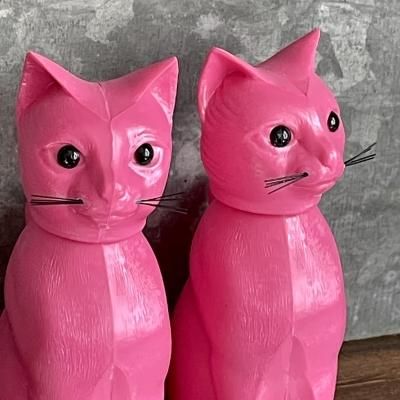 ドイツ製首振り人形 Bobbing Animals ｜お座り猫 Pink（ピンク猫）- La
