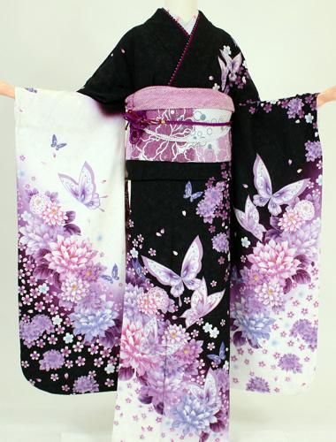 蝶の成人式の振袖をネットレンタル