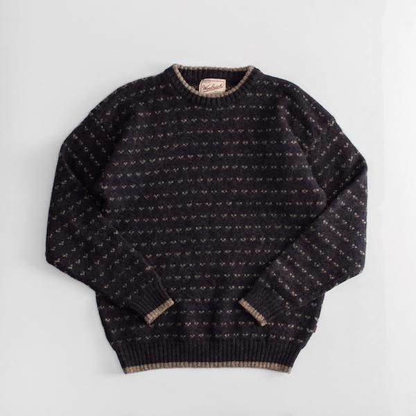 90's ウールリッチ バーズアイ ニット ネイビー [Woolrich