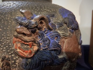 20世紀ハイツ:初代小橋川仁王作 琉球古典焼 タックァーサー壺