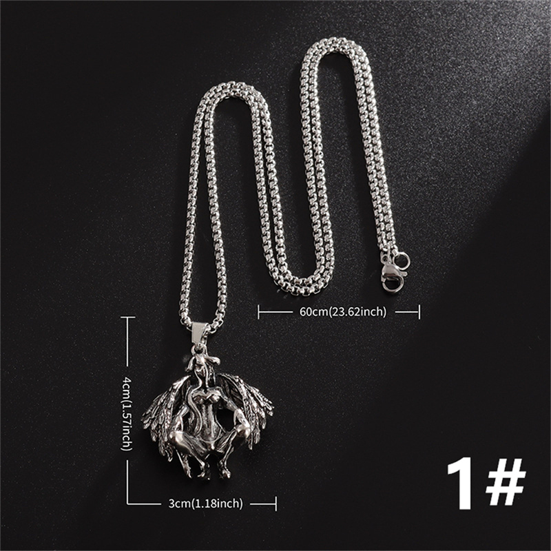 メンズ 悪魔 天使 ネックレス 首飾り アクセサリー 錆びにくい