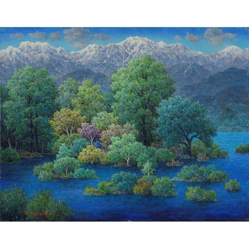 成田禎介 「水辺」 油彩6号 額付き - 一枚の繪オンラインショップ