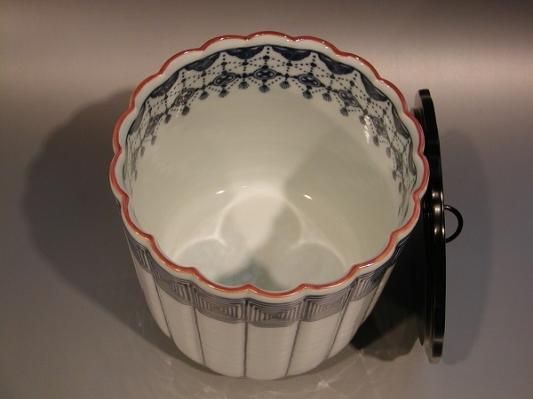 茶道具 水指 染付 桶側、京焼 御室窯作 桐共箱□新品□- 茶道具 販売の