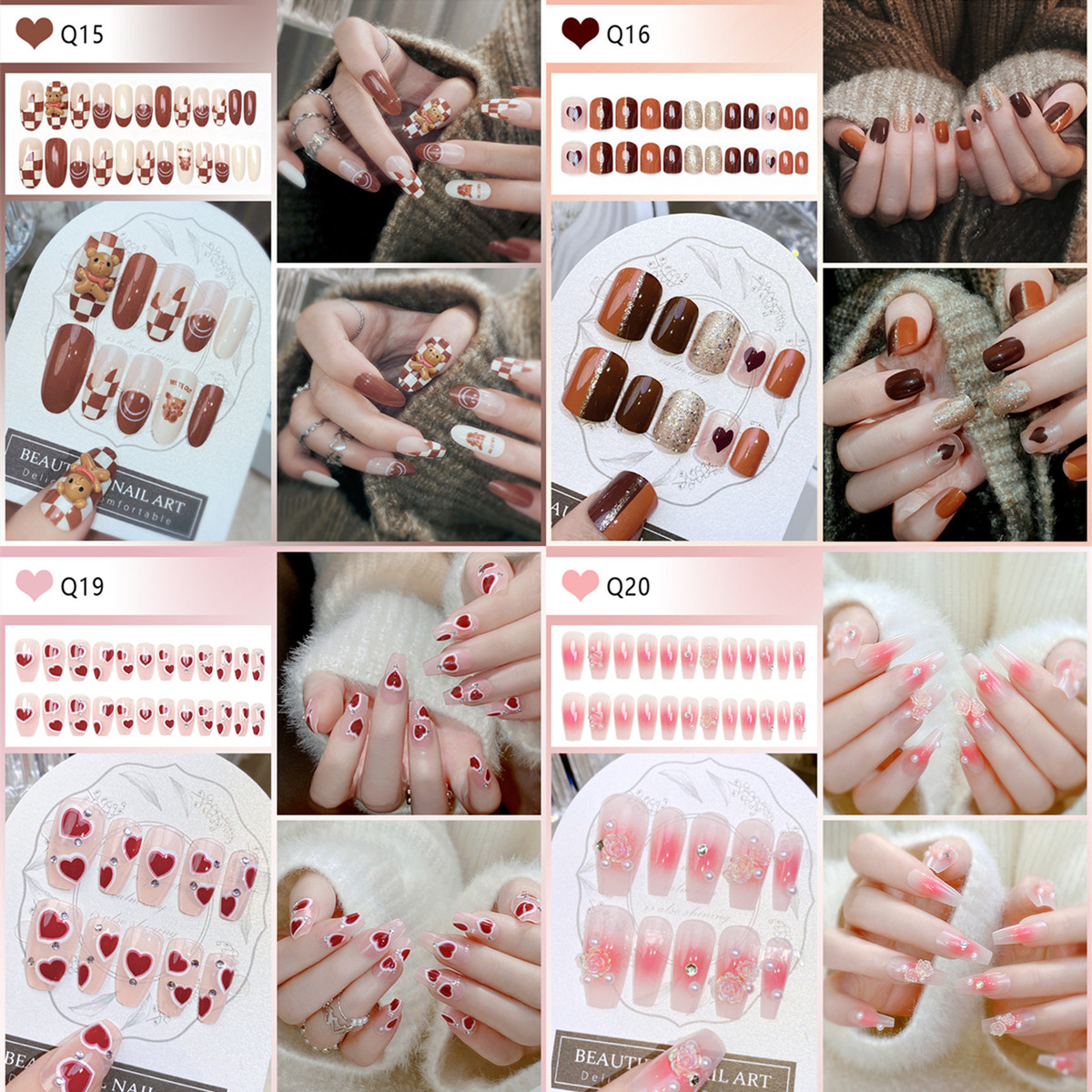 つけ爪 ネイルチップ 24ネイル枚SETチップ ネイルシール フラワー