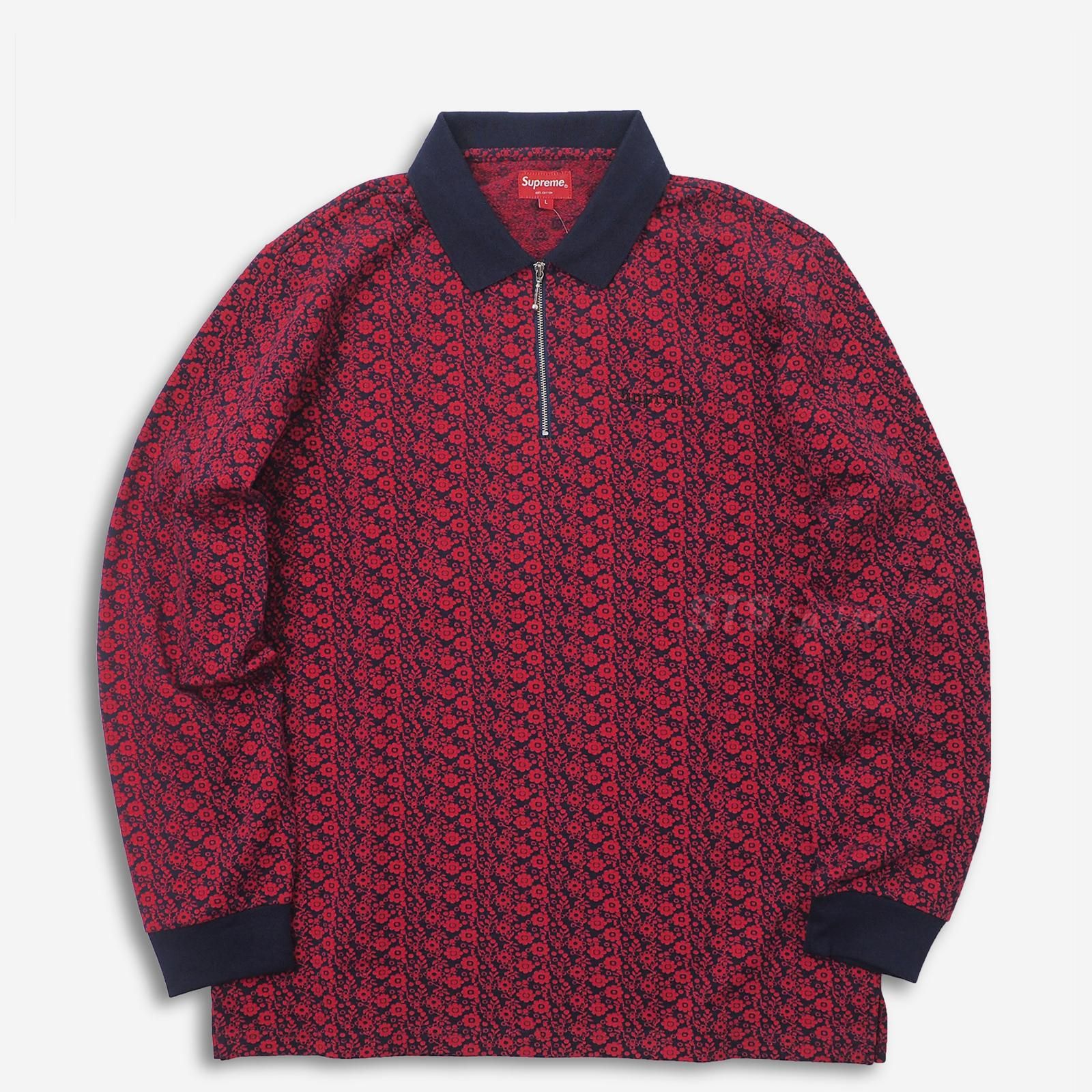 Supreme - Floral Jacquard Zip L/S Polo - UG.SHAFT