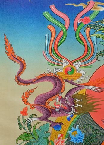 緑多羅菩薩（グリーンターラ）[L]・タンカ（仏画）｜彩雲