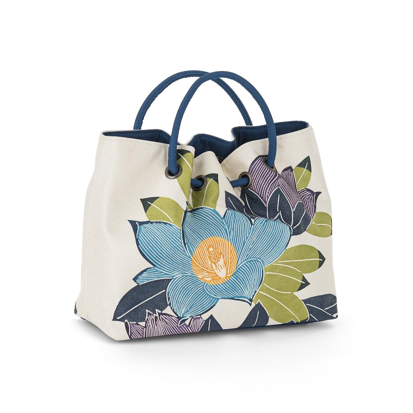 栗山工房 和染紅型バッグ 泰山木 - からん::アンティーク着物