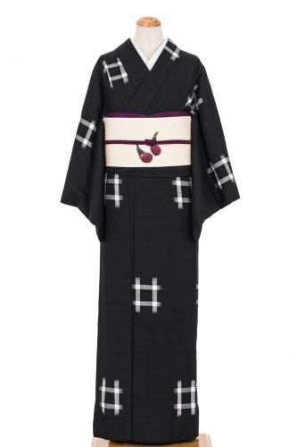 江戸小紋 鮫 無紋 黒 - からん::アンティーク着物・リサイクル着物の