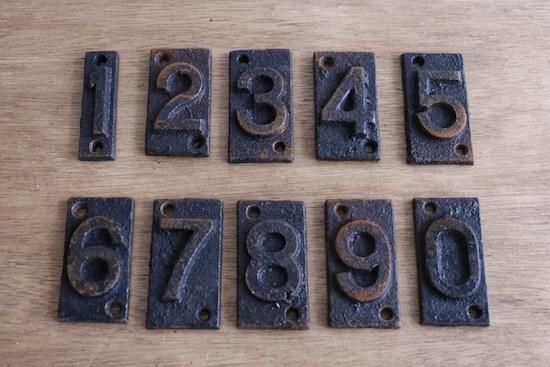 イギリスアンティークナンバープレート/アイアン鋳物/- カフェスタイル