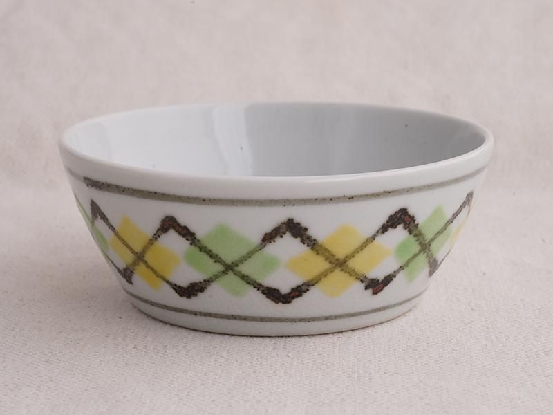 日下華子 黄＆ひわアーガイル 浅鉢 | 九谷焼 STUDIO とわ | 東京