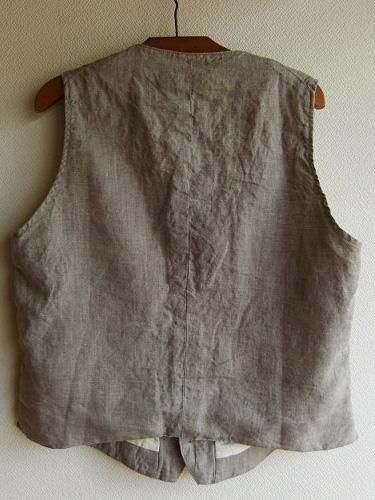 フレンチリネンジャーマンベスト（ライトグレー）FRENCHLINEN GERMAN