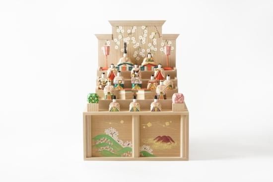 奈良一刀彫 雛人形 吉岡一泰作 段雛ー中（五段飾り）1点限り即納品