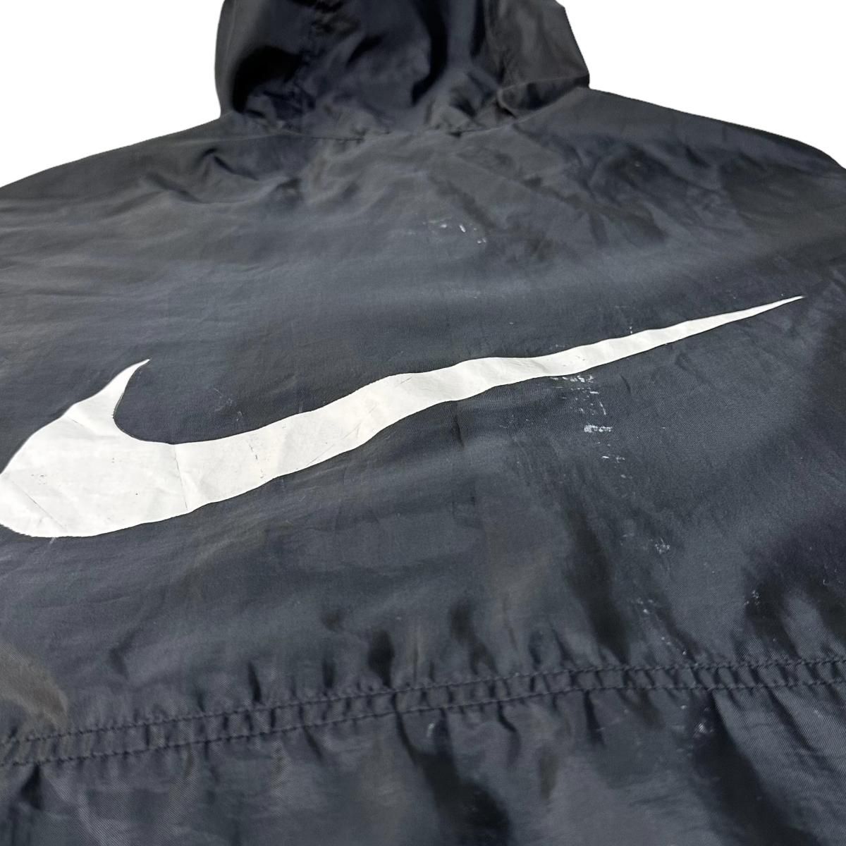 98年製 NIKE Logo Nylon Anorak Parka 黒 XL 銀タグ 90s ナイキ