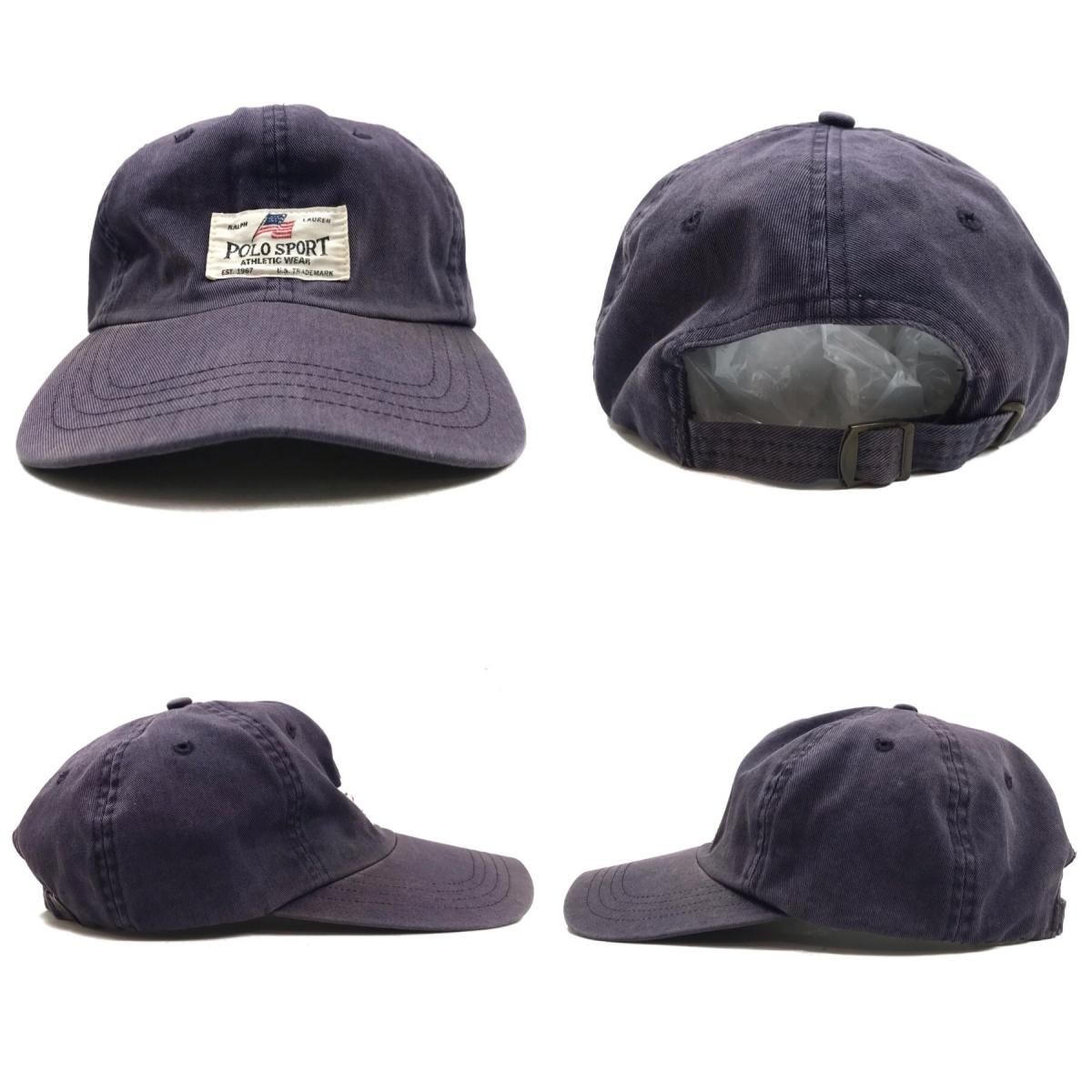 90s POLO SPORT Logo Patch Cotton 6 Panel Cap 紺 ポロスポーツ ロゴ