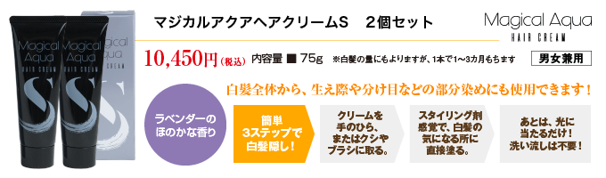マジカルヘアクリームS 2個セット（簡単白髪染めクリーム）|有限会社