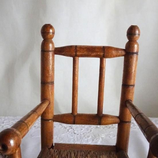 アンティーク ドールチェア | フランス 木製ドールチェア バンブー