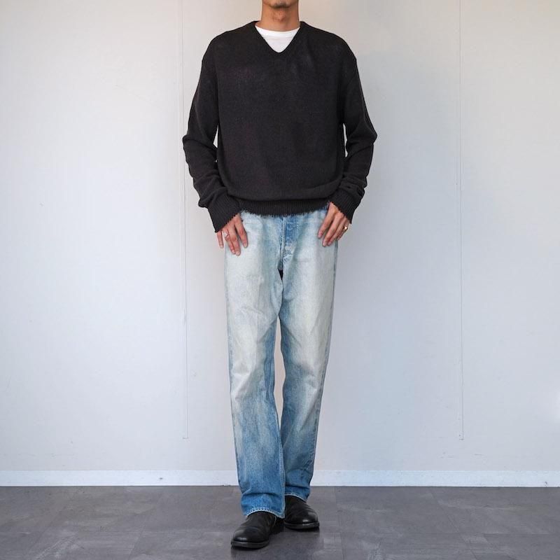 MAATEE&SONS】CA/G/S LOOSE V SWEATER CHACOAL - THIRTY' THIRTY' STORE