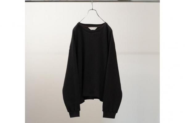 ANCELLM | アンセルム HEAVY WAFFLE OVER LS(BLACK) / ヘビーワッフル