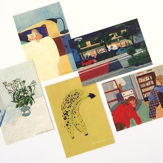 原倫子 ポストカード「夜の読書」- swimmie ハンカチ- OLD-FASHIONED STORE