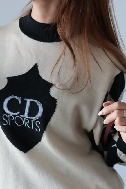 vintage】Christian Dior / CD logo embroidery knit top - Madder vintage