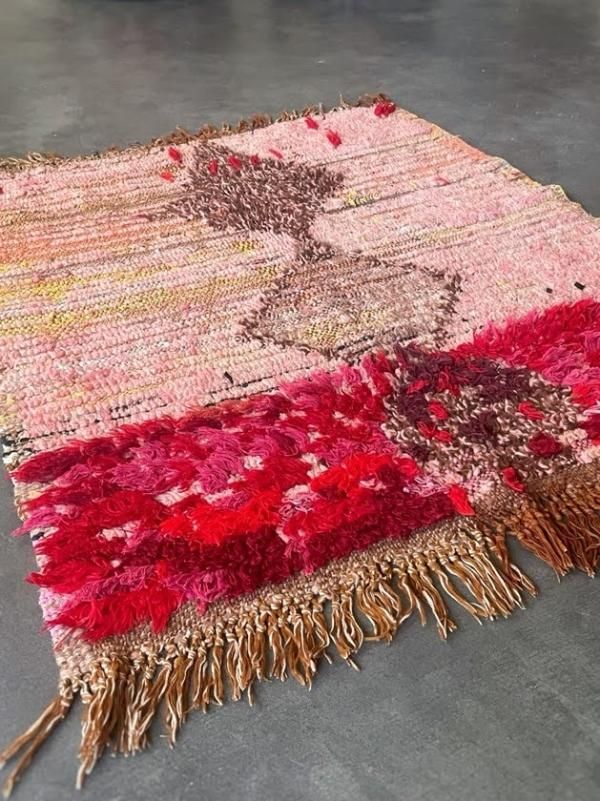 モロッコラグ「ボシャルウィット」ピンクRBO26サステナブルな