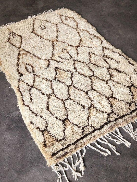 モロッコラグ「AZILALアジラル」RAZ022ベージュ/Hibou.イブーモロッコ