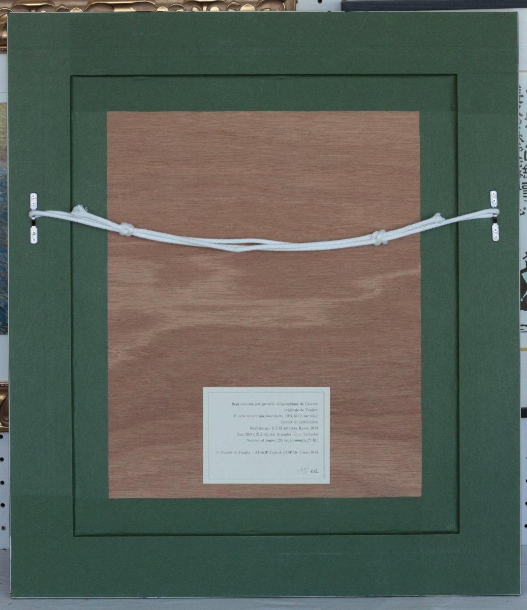 シルクスクリーン版画 レオナールフジタ「 フォークを持つ少女」商品