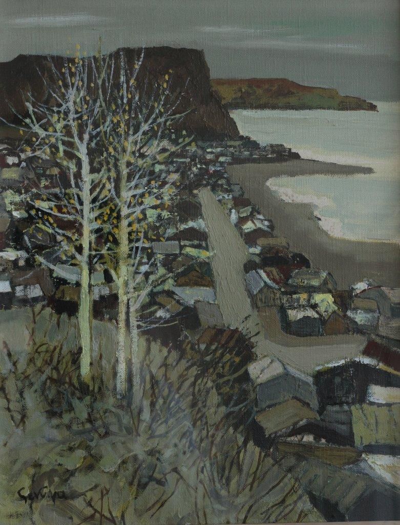 油彩 関屋俊彦 「海の見える丘 F6」 商品番号260- 絵のある暮らし・絵