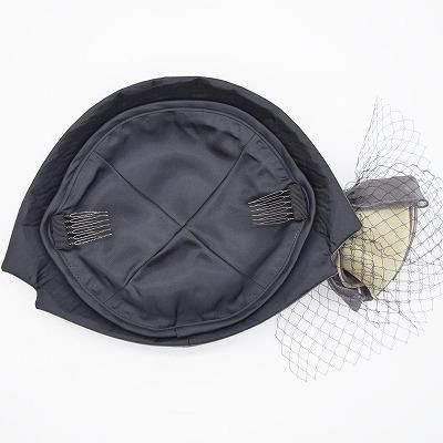 ティールブルー TIRER BLEU トーク帽 グレー カクテルハット トーク