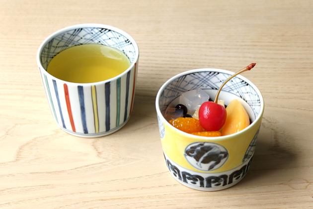 文三窯｜そば猪口（大） / 染錦十草 - テーブルウェア - カップ