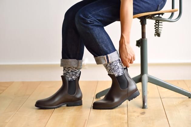 ショートレインブーツ ブラウン レディスサイズ - ファッション - 靴