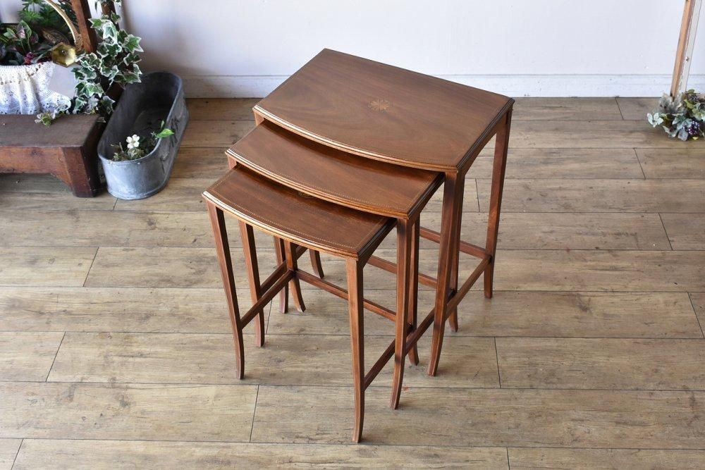 アンティーク ネストテーブル｜北欧風ウォルナット入れ子