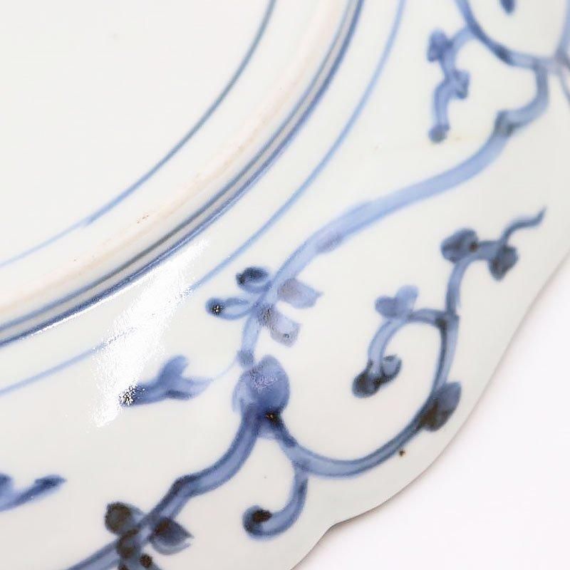 繊細なアンティーク和食器 菊唐草柄の七寸皿