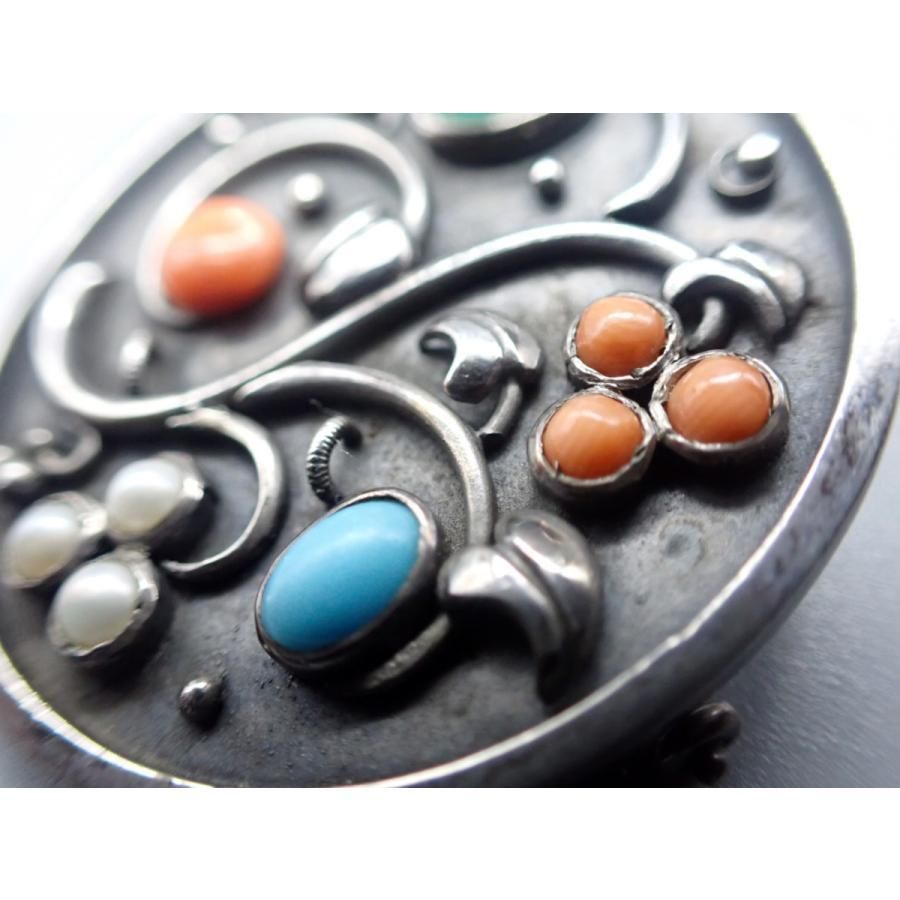 VINTAGE】翡翠豪華インディアンブローチ