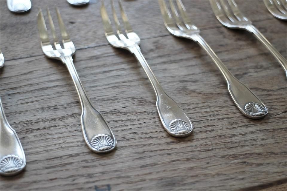 フランス製クリストフルシルバーケーキフォーク12本セット