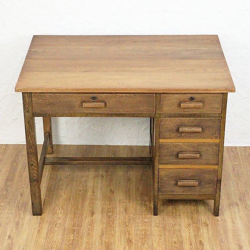 ヴィンテージ 昭和レトロ 木製 片袖机 勉強机 日本製