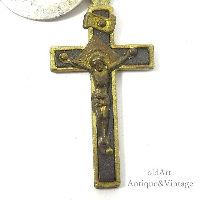 アンティークイエスキリスト十字架ロザリオネックレス存在感ある一点物