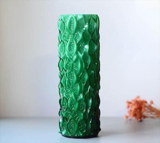 デンマーク ヴィンテージ グリーンガラス花瓶