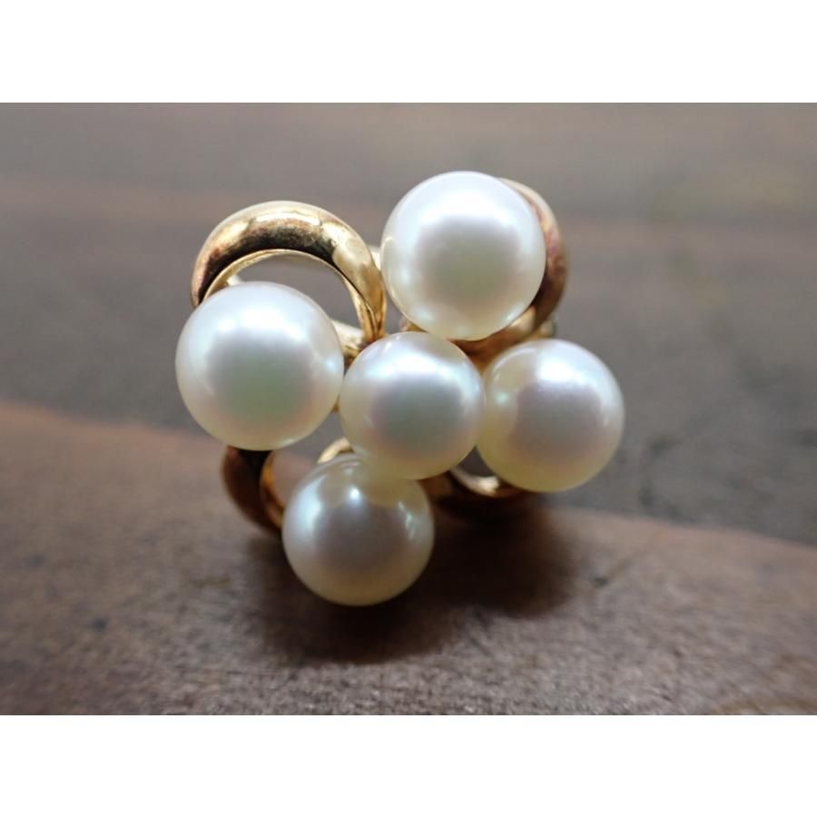 ミキモト K14 あこや真珠 イヤリング ヴィンテージ