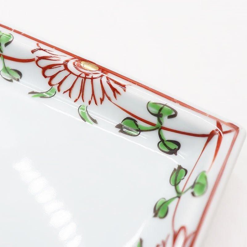 ヴィンテージ和食器 昭和時代の花柄角皿