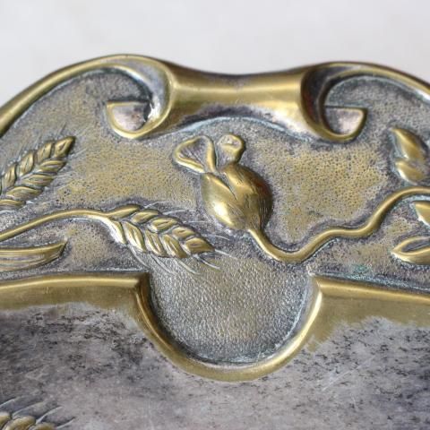 アールヌーボー 真鍮プレート フランスアンティーク