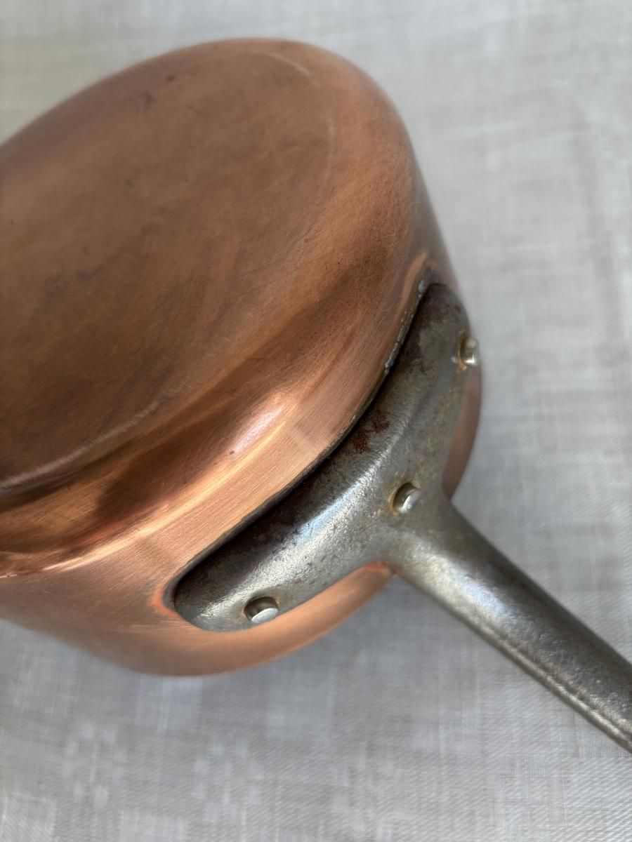 フランス本格派 銅製片手鍋 直径164mm 厚さ1mm