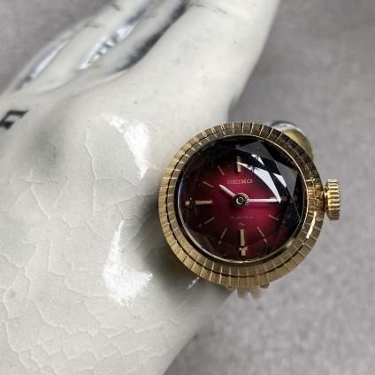 SEIKO RING WATCH (セイコー リングウォッチ) カットガラス ワイン